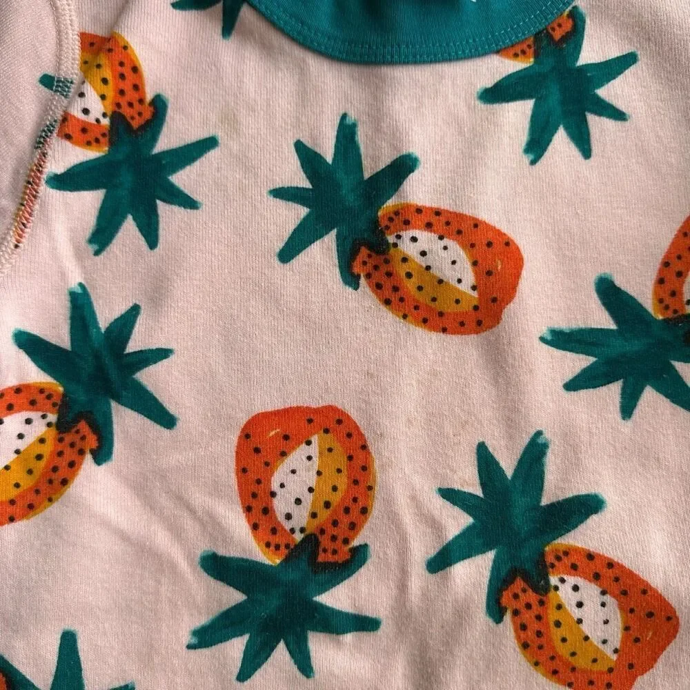 Hanna Andersson size 5 Pineapple Sweet Short John Pajamas TOP ONLY